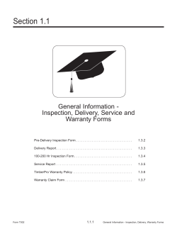 Delivery, Service, and Warranty Information