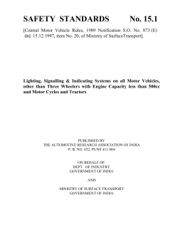 SAFETY STANDARDS No. 15.1