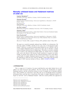 Mutually unbiased bases and Hadamard matrices of order six