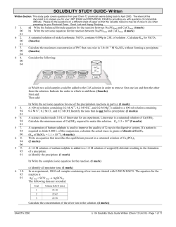 SOLUBILITY STUDY GUIDE- Written