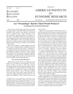 Sweatshops - American Institute for Economic Research