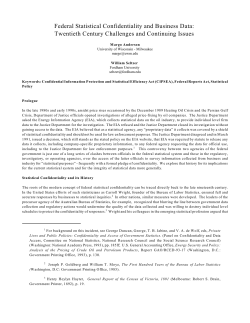 Federal Statistical Confidentiality and Business Data: Twentieth