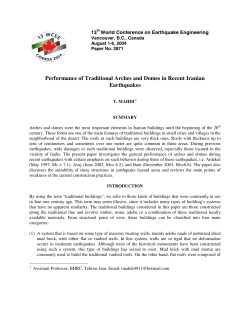 Performance of Traditional Arches and Domes in Recent Iranian