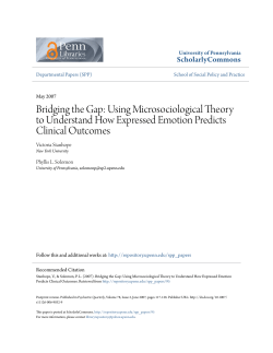 Bridging the Gap: Using Microsociological Theory to Understand