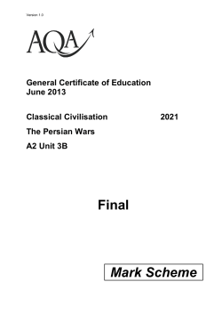 A-level Classical Civilisation Mark scheme Unit 03B
