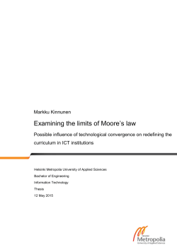 Examining the limits of Moore`s law