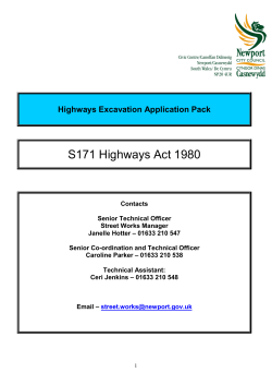 Section 171 Highways excavation application pack