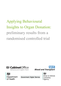 Applying Behavioural Insights to Organ Donation: preliminary results