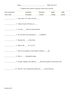 Name__________________________________ Math Test List 5