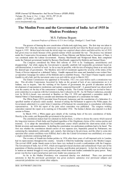 The Muslim Press and the Government of India Act of 1935 in