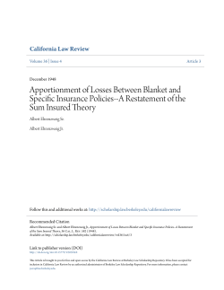 Apportionment of Losses Between Blanket and Specific Insurance