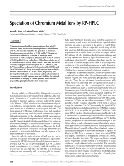 Speciation of Chromium Metal Ions by RP-HPLC