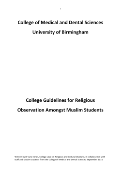 guidance for muslim medical student 2014.15