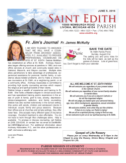 Fr. Jim`s Journal Fr. James McNulty