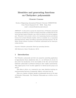 Identities and generating functions on Chebyshev polynomials
