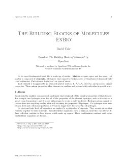 The Building Blocks of Molecules EnBio