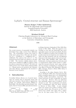 Li2Si3O7: Crystal structure and Raman Spectroscopy