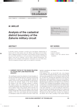 Analysis of the cadastral district boundary of the Zahorie military circuit