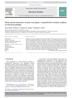 Party system dynamics in post-war Japan: A quantitative content