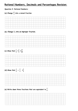Rational Numbers, Decimals and Percentages Revision: