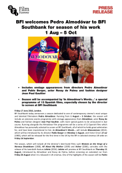 Pedro Almodovar season at BFI Southbank (17 June 2016)