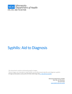 Syphilis: Aid to Diagnosis - Minnesota Department of Health