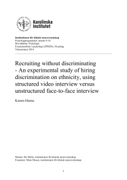 Recruiting without discriminating - An experimental study