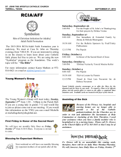 September 27, 2015 - St. John the Apostle Catholic Church | Terrell