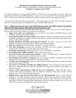 Borderline Personality Disorder Advocacy Guide