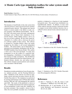A Monte Carlo type simulation toolbox for solar system