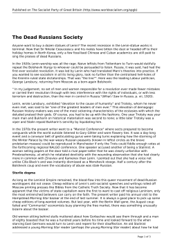 The Dead Russians Society - World Socialist Movement