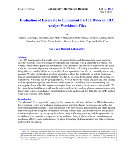 Spreadsheet Design, Verification and Validation, Use and Storage