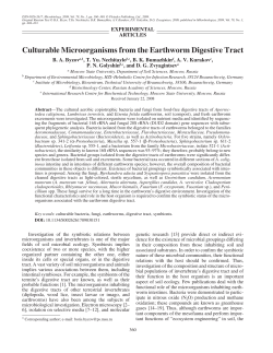 Culturable Microorganisms from the Earthworm Digestive Tract