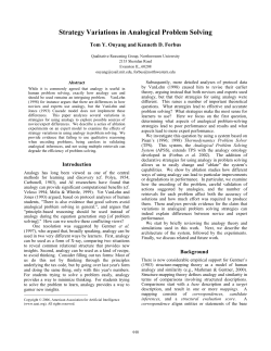 Strategy Variations in Analogical Problem Solving