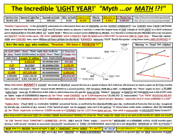 The Incredible `LIGHT YEAR!` "Myth ...or MATH !?!"