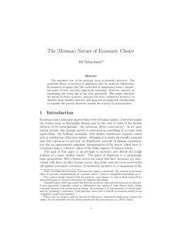 (Human) Nature of Economic Choice