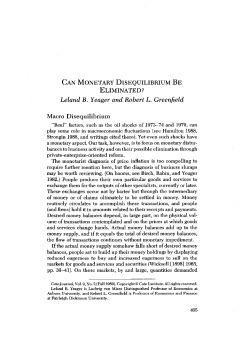 Can Monetary Disequilibrium Be Eliminated