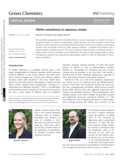 Olefin metathesis in aqueous media