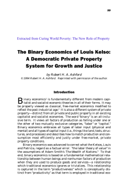 The Binary Economics of Louis Kelso