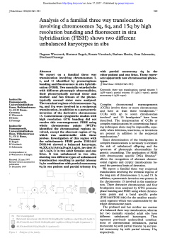 involving chromosomes 3q, 6q, and 15q by high resolution banding