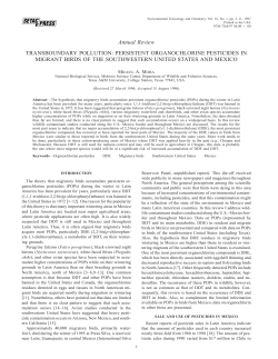Annual Review TRANSBOUNDARY POLLUTION: PERSISTENT