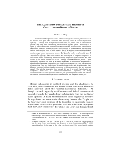 The Majoritarian Difficulty And Theories Of Constitutional Decision