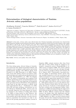 Determination of biological characteristics of Tunisian