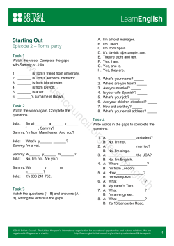 Episode 2 Support pack - British Council Learn English