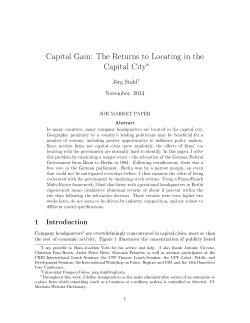 Capital Gain: The Returns to Locating in the Capital City&lowast;