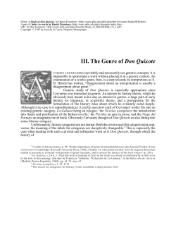 A Study of Don Quixote: Ch. III, The Genre of Don Quixote