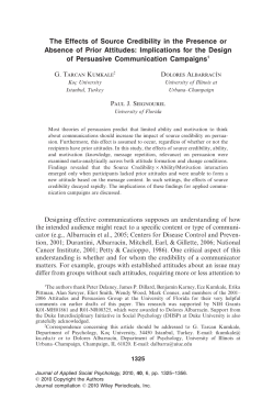 The Effects of Source Credibility in the Presence or Absence of Prior