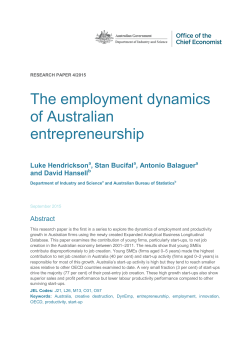 (2015). The employment dynamics of Australian entrepreneurship