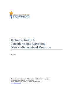 Technical Guide A - Massachusetts Department of Elementary and
