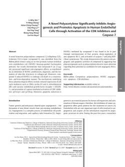 A Novel Polyacetylene Significantly Inhibits Angio